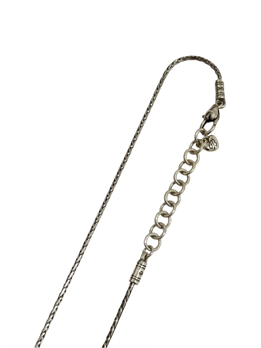 Retired Brighton Essex Cross Necklace Silver Tone Chasing Filigree Love Honor - Picture 6 of 8